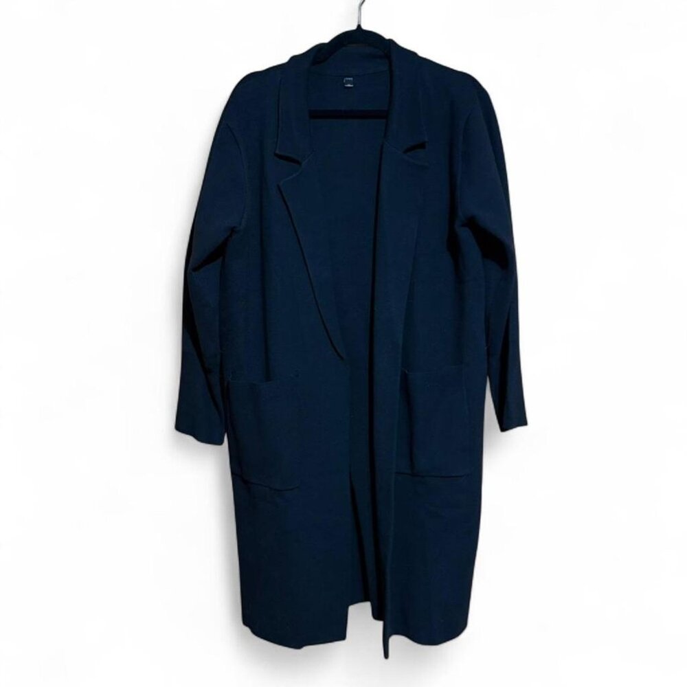 Anrabess coatigan‎ cardigan jacket coat sweater knit long line lapel size XL